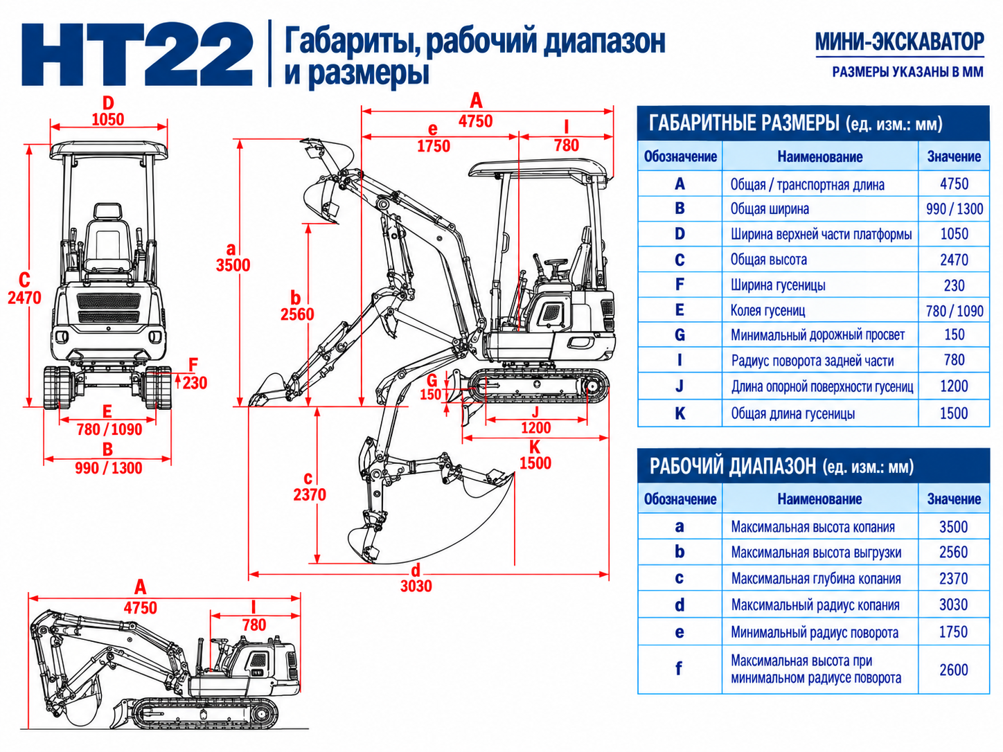 Мини-экскаватор HT22 12