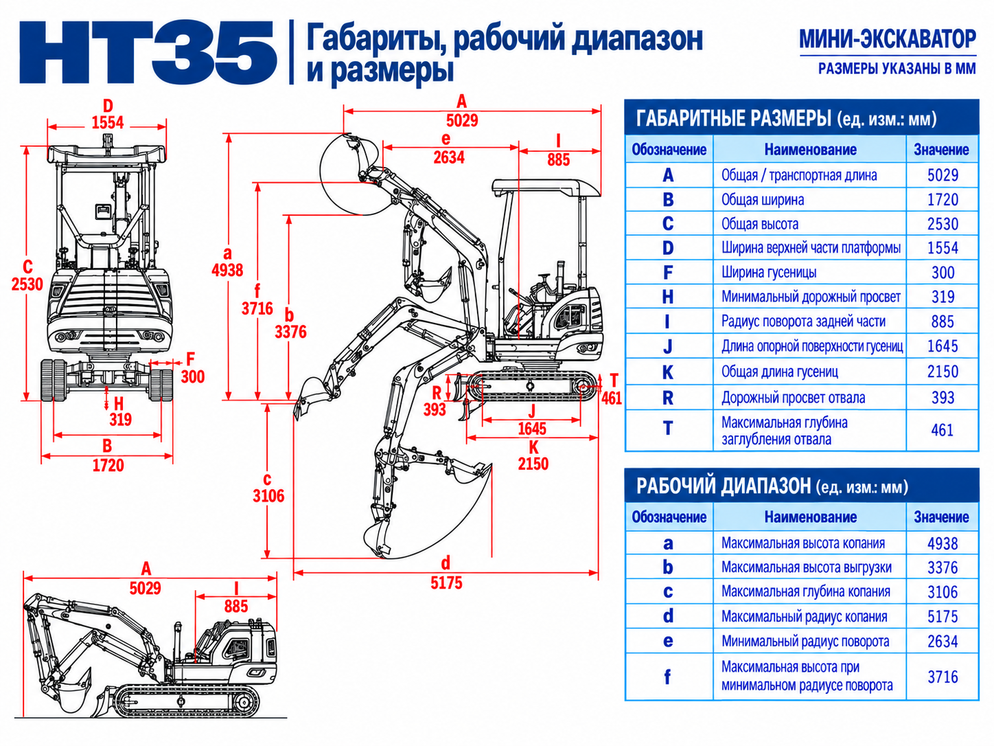 Мини-экскаватор HT35 7