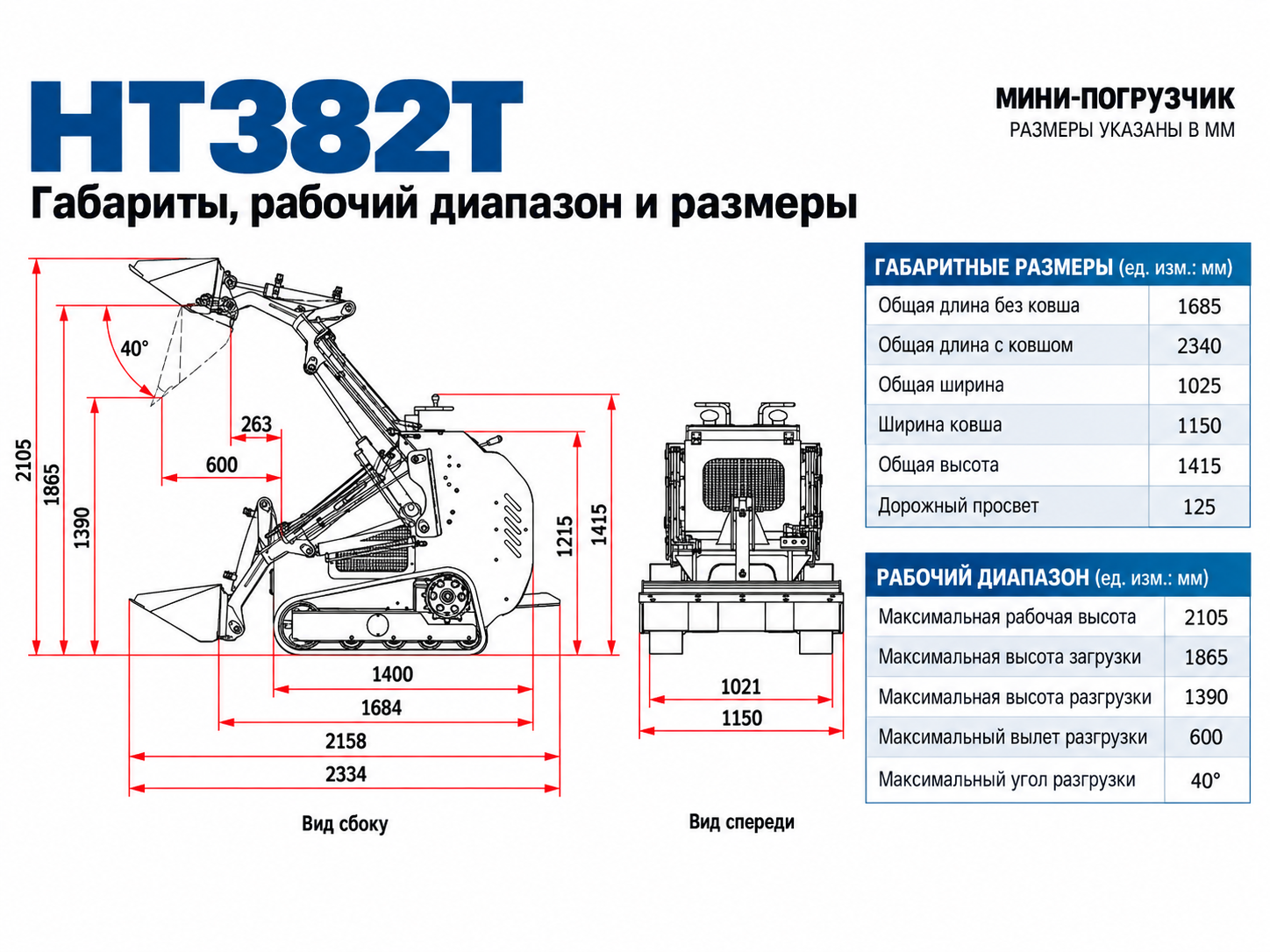 Гусеничный мини-погрузчик HT382T 6